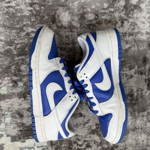 Nike White and Royal Blue Low-Top Sneakers